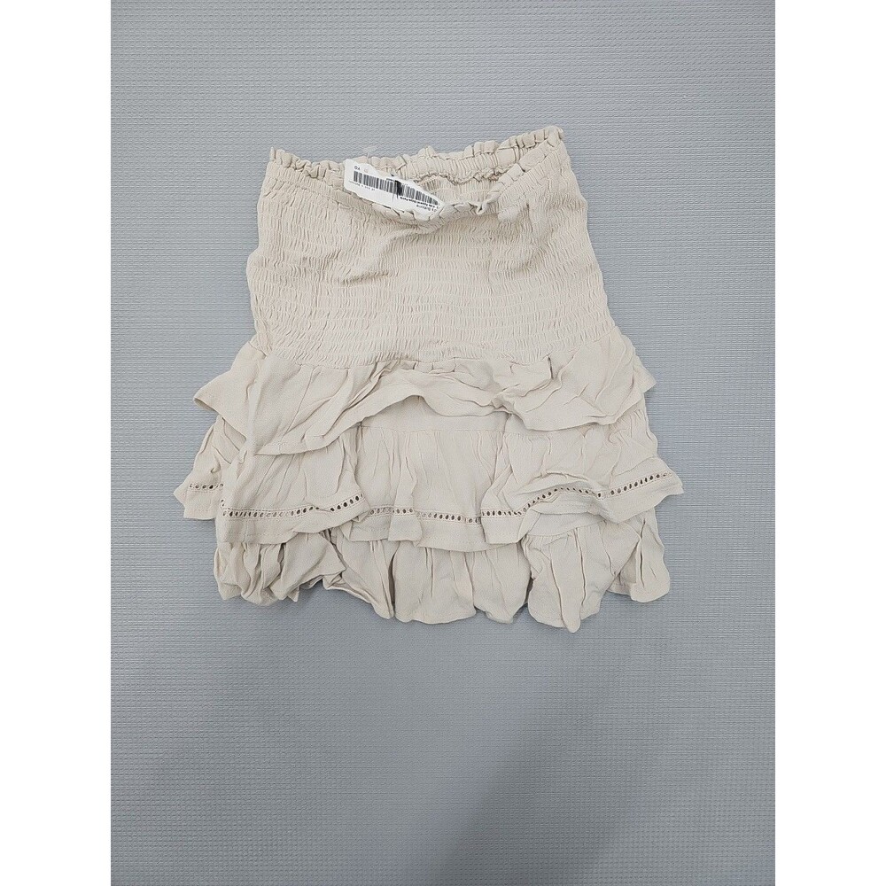 Vintage Havana Smocked Waist Skirt Pale Sand - Small